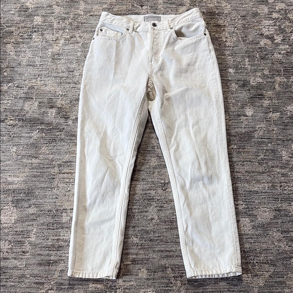 Everlane Stylish White Denim Jeans - the 90s cheeky - size 26 - ankle